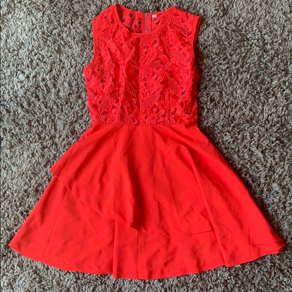 Red lace dress